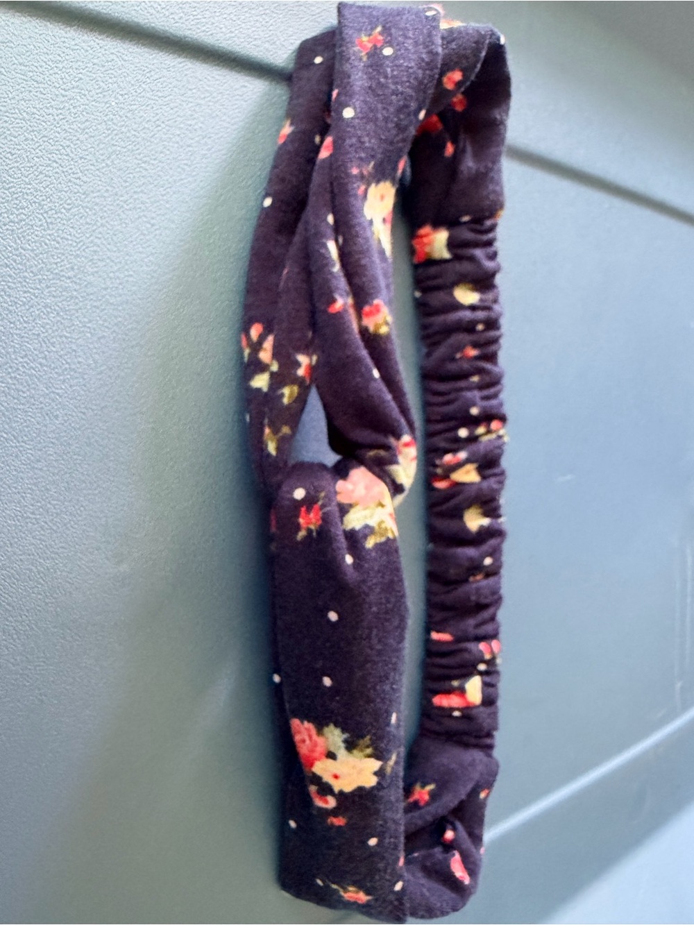 Navy Floral Knotted Headband